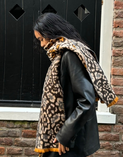 Sjaal Dierenprint Bruin Zwart