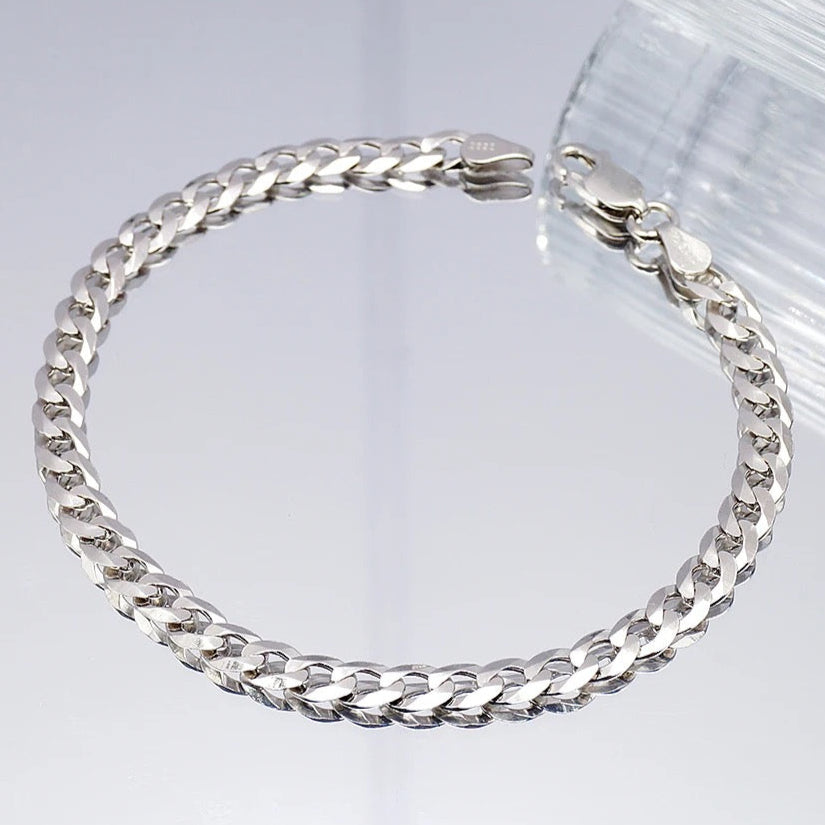 Echt Zilveren heren Schakelarmband