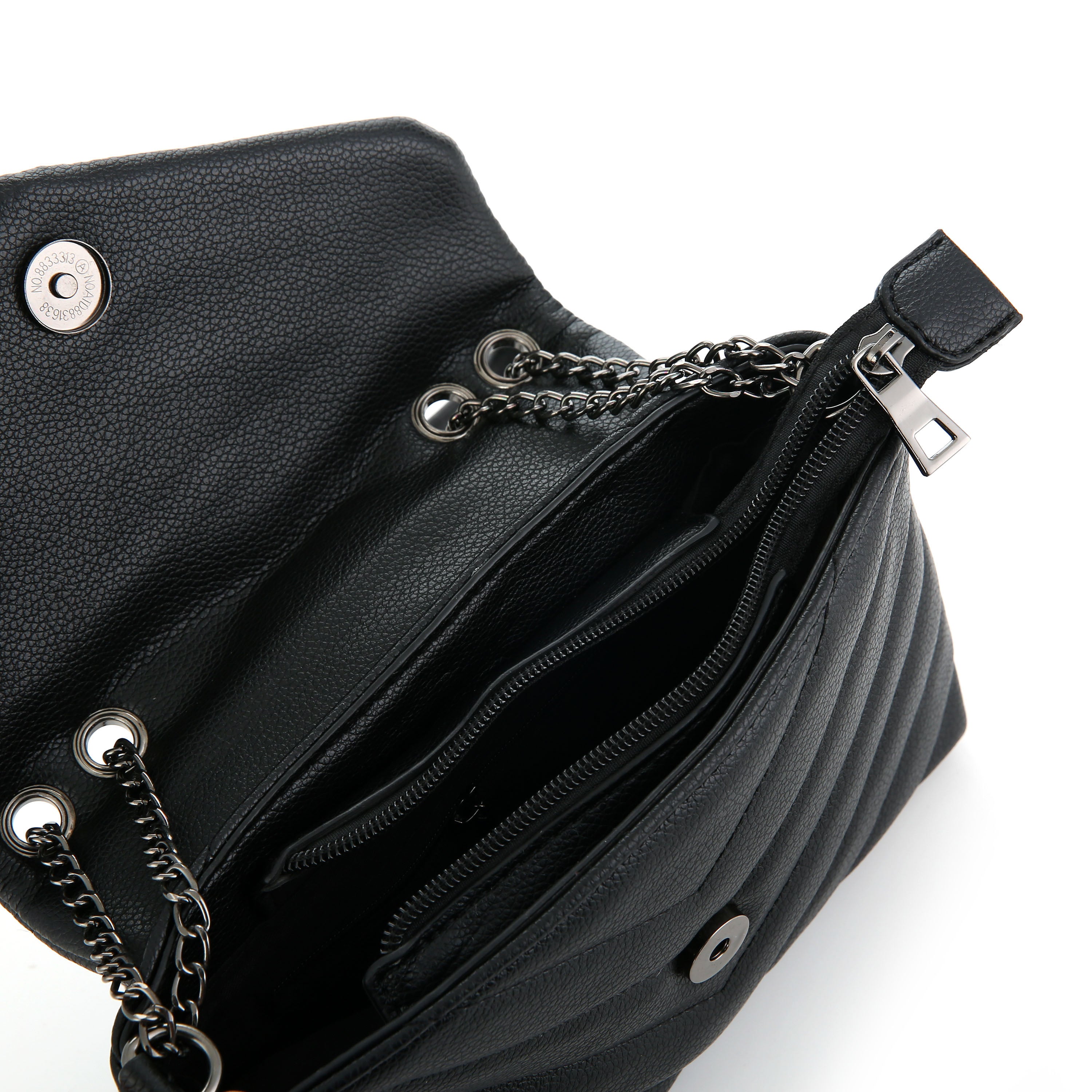 Gestikte schoudertas Zwart – Elegant & Comfortabel