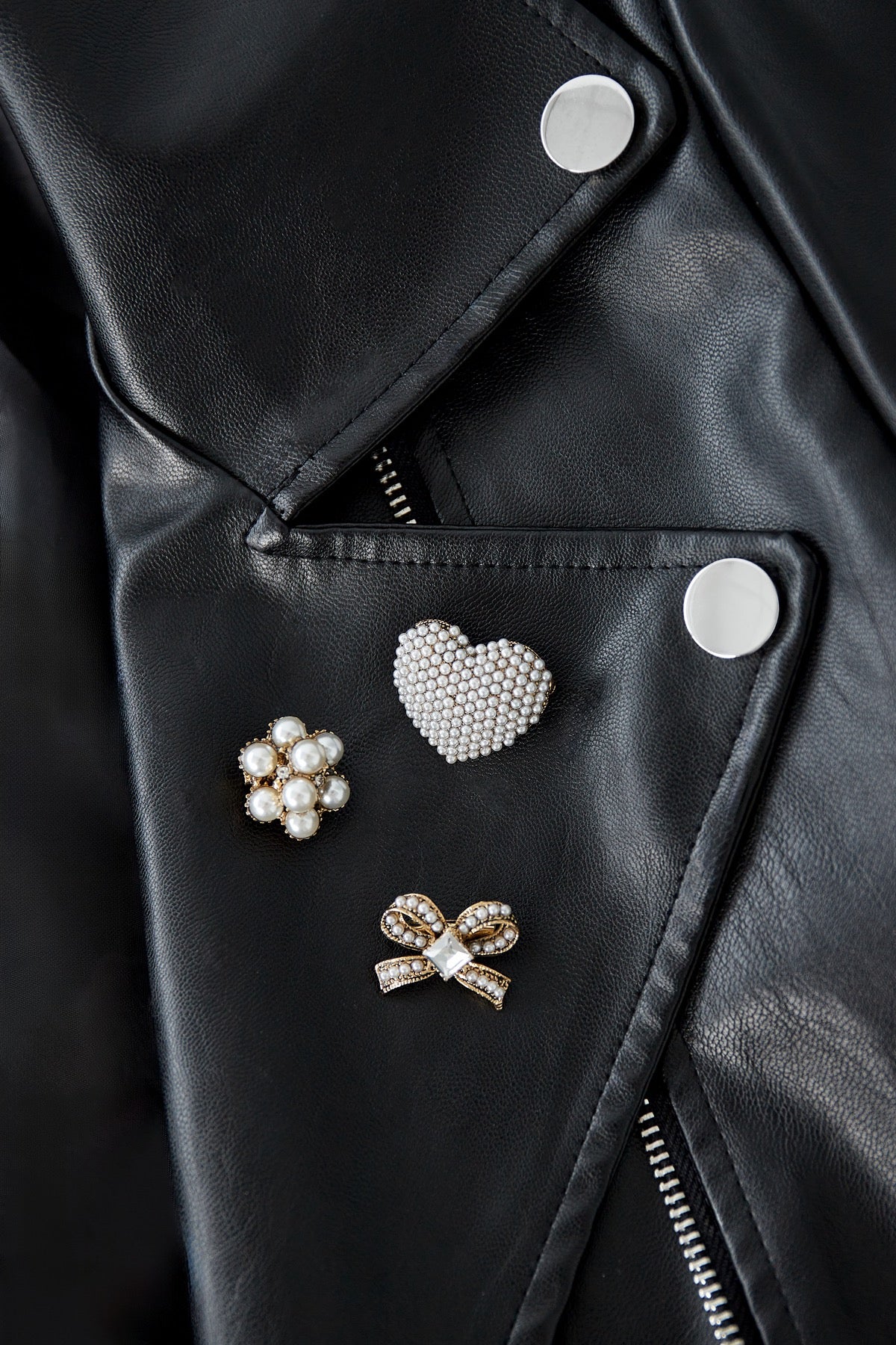 Broche 3-delige set Zilver met Strass steentjes