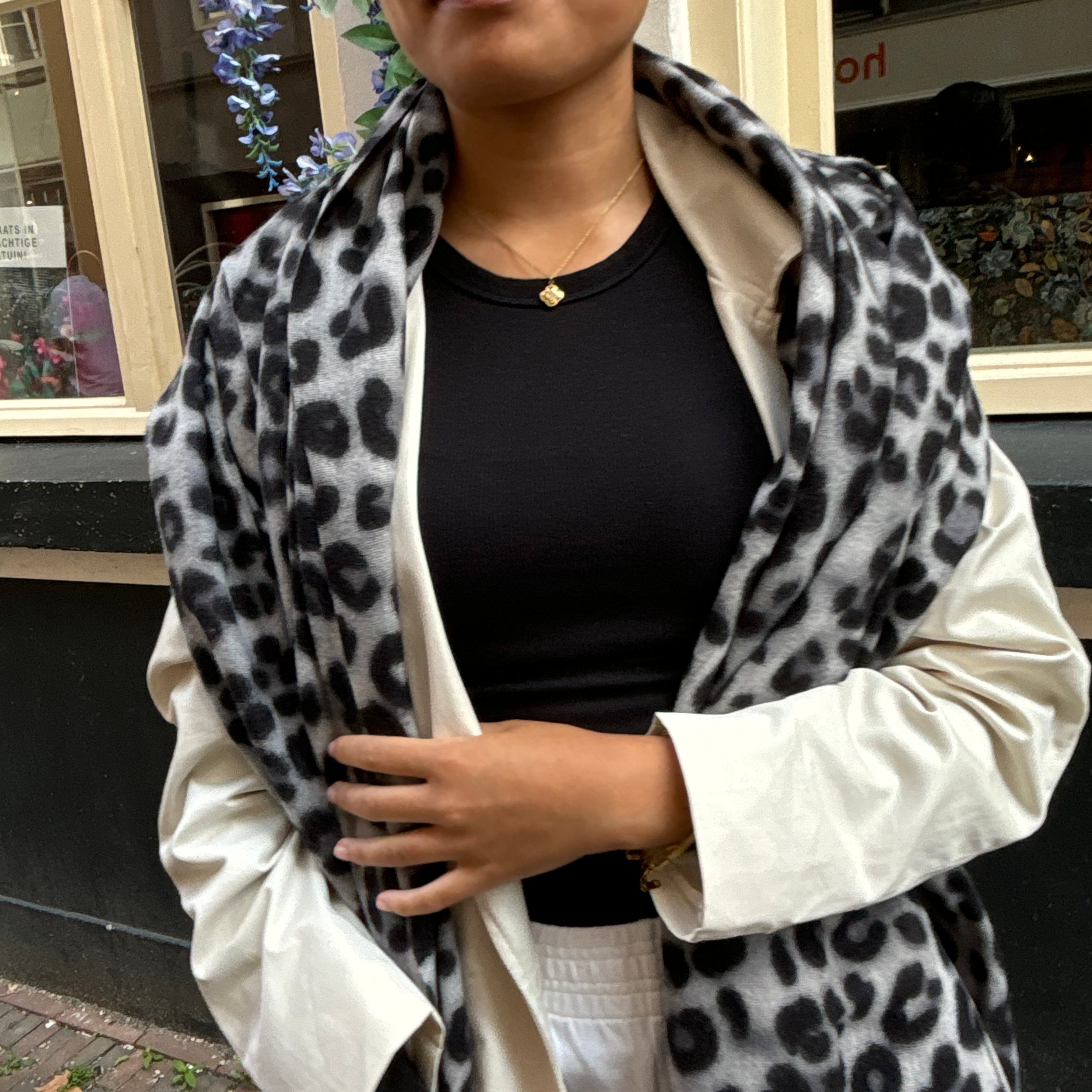 Sjaal Dierenprint Zwart Wit