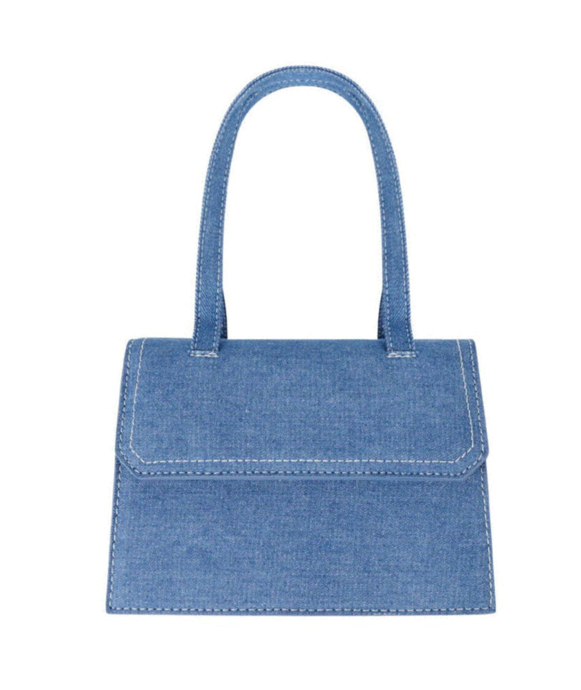 Mini denim tas Blauw
