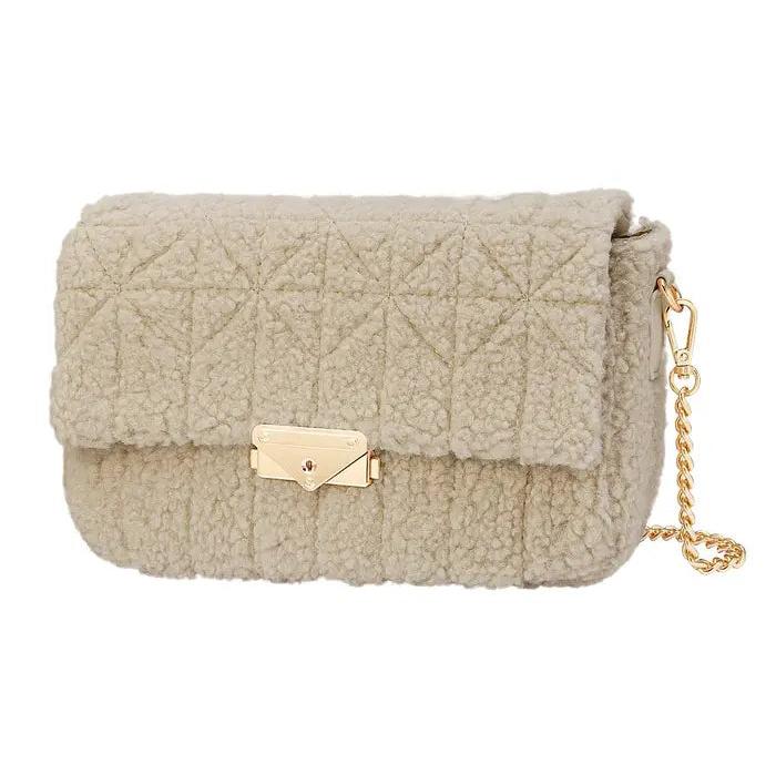Teddy gestikte tas beige