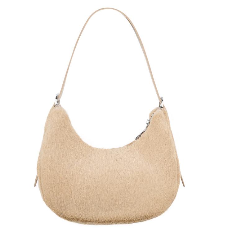 Fluffy schoudertas Beige
