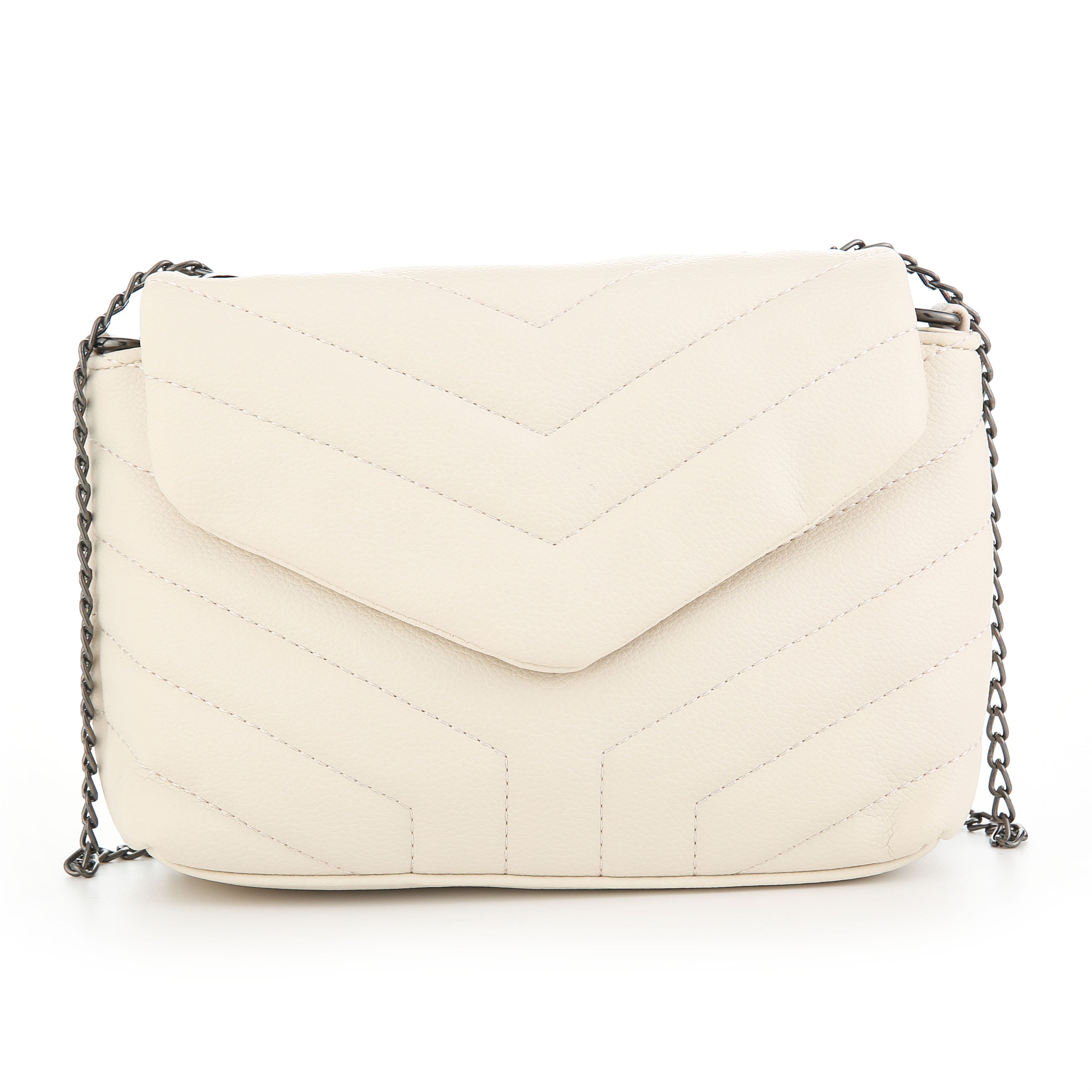 Gestikte schoudertas Taupe – Elegant & Comfortabel