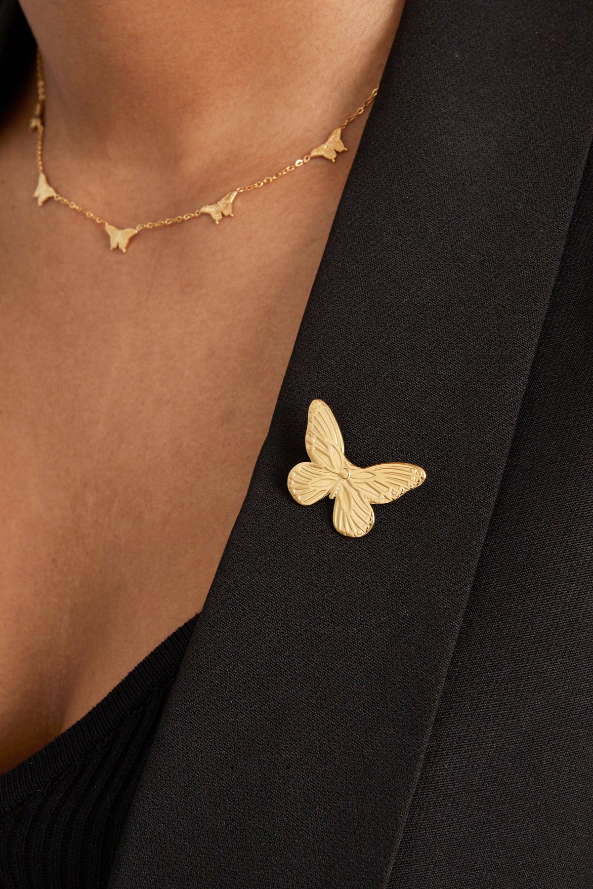 Broche Vlinder Goud