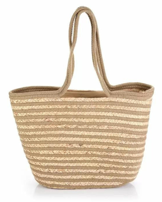 Strandtas Gestreept Beige