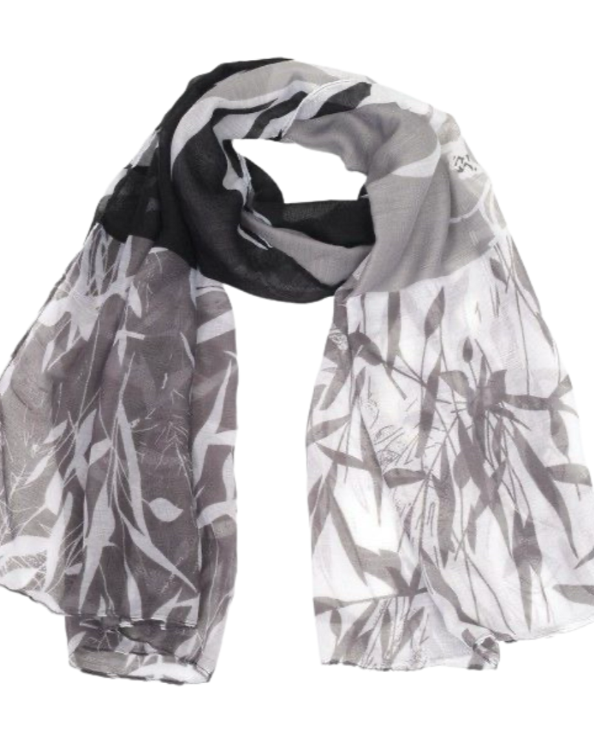 Leaves print Grijs