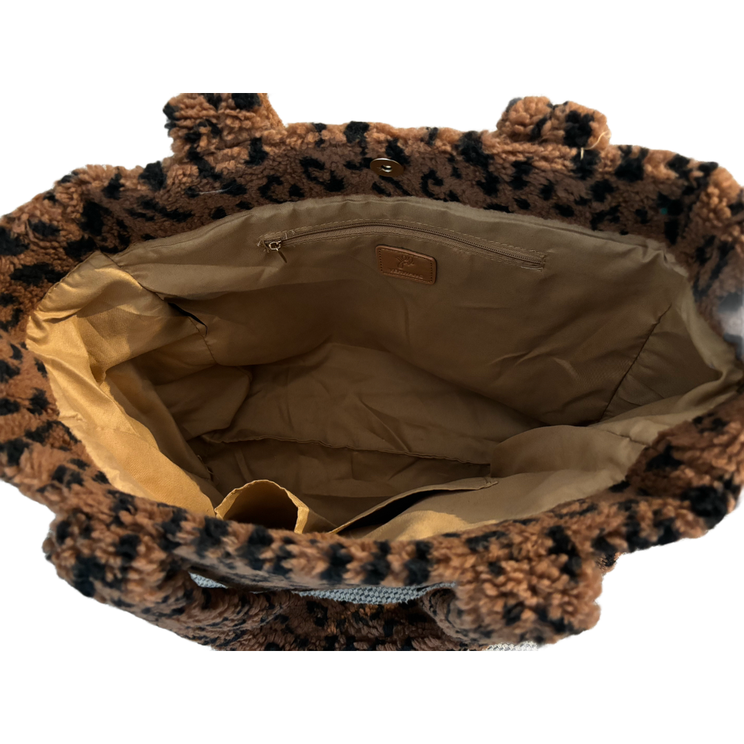 Teddy shopper dierenprint bruin
